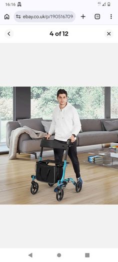 New can post Folding Aluminium Mobility Aid Rollator Walker with 4 Wheels