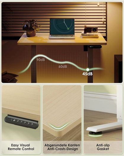 Standing Desk, 80cm Small Height Adjustable Desk with 3 Memory Heights