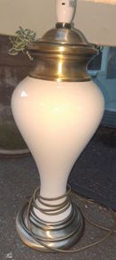 Huge 2 x Lamps Brass Ceramic
