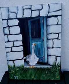 Original Painting  The Neighbours Goose