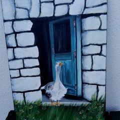 Original Painting  The Neighbours Goose