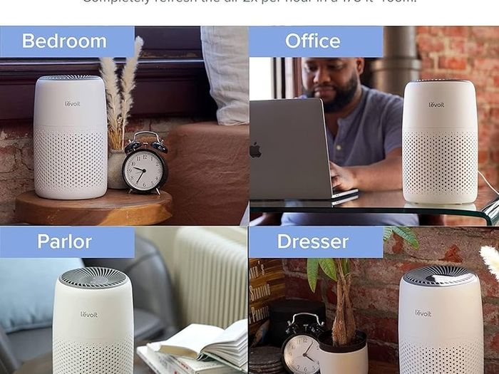 Air Purifier for Bedroom Home, Quiet HEPA Filter Cleaner with Fragrance Sponge & 3 Speed for Better Sleep, Air Frenshener, Allergies, Dust, Pet Dander, Odour, Smoke, Office, Desktop, Core Mini