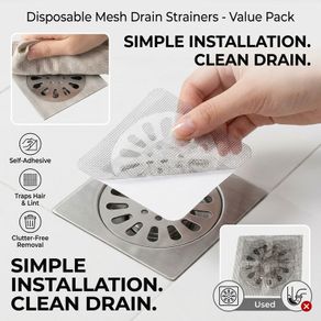 2pcs Self-Adhesive Hair Catcher Stickers for Shower, Kitchen Sink & Bathroom Drains Free viewing