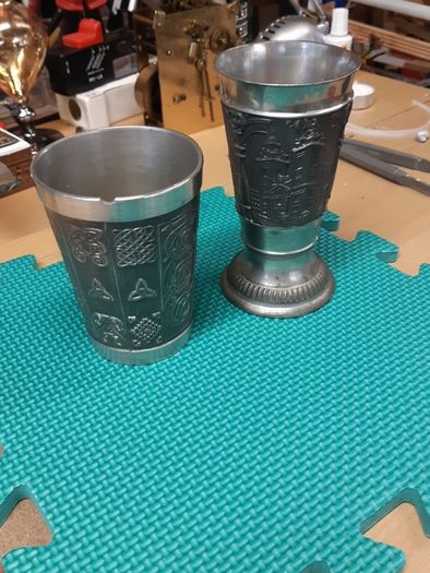 Mullingar pewter tankards