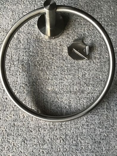 Brushed Chrome Towel Rail & Toilet Roll Holder