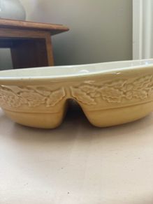 FREE Item with this -  Cloverleaf English Pottery Open divided  oval vegetable dish 28 by 24.5