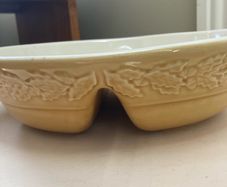 FREE Item with this -  Cloverleaf English Pottery Open divided  oval vegetable dish 28 by 24.5
