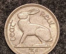 1968 Ireland 3d Threepence Last Year of issue Hare VF