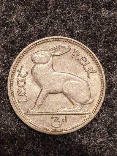 1968 Ireland 3d Threepence Last Year of issue Hare VF
