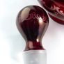 Bohemian Ruby Red Cut-to-Clear Glass Decanter. Etched Stag, Bird & Ferns. 36.5cm (14.4 inches). Ball Stopper Image 9
