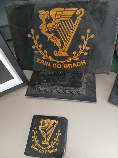irish placks and picture and coaster