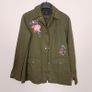 Dorothy Perkins Khaki Green Olive Floral Embroidered Utility Military Style Field Jacket 10UK/38EU Image 7