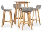 5 Piece Outdoor Dining Set Solid Acacia Wood