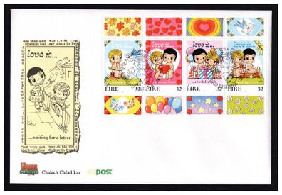 1998 Ireland IRP2.56 Greetings Stamp Booklet Pane Mint Never Hinged (Hibernian HP99) An Post First Day Cover (FDC)