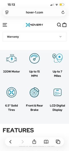 Hover One Scooter - REDUCED TO 120