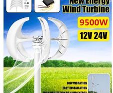 950W 12V / 24V 5 Blades Lantern Wind Turbines Generator Vertical Axis Motor Kit For Home Hybrids Streetlight Use Electromagnetic