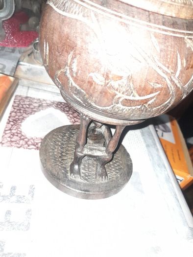 A Beautiful Large Old African Carved Wooden Tobbacco Jar with Lid Postage Available on all my Items or Collection in Rochfortbridge Westmeath,
