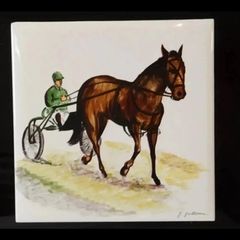 Vintage Handpainted Signed German Tile