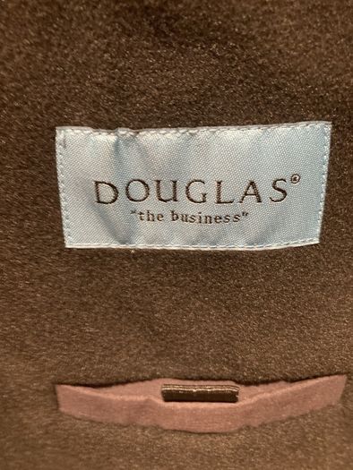 Douglas the Business Black overcoat with corduroy collar - Size 46 Chest
