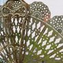 Vintage Art Deco Antique Brass Fan Fireplace Screen H24" x 34" Image 3