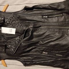 Fake leather vest