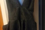 ladies black v neck short dress