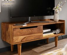 Solid Wood TV Stand  Modern Entertainment Unit & Media Cabinet