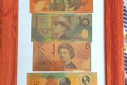 Australian Set Dollars 24K Gold Plated Banknote