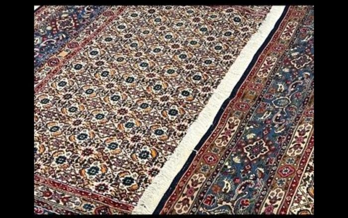 Beautiful Persian Moud Square Rug and Matching Runner Rug Carpet