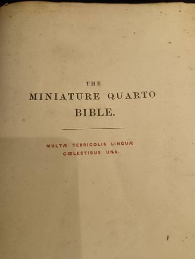 1846 Rare Miniature Quarto Bible
