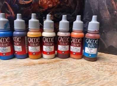Vallejo Game Color Paint Bundle (26 Paints and Game Ink) Excellent Condition