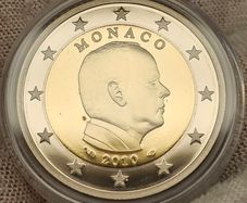 Monaco 2010 Proof 2 Euro Albert II Coin in Original Holder with COA
