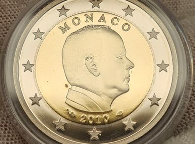 Monaco 2010 Proof 2 Euro Albert II Coin in Original Holder with COA
