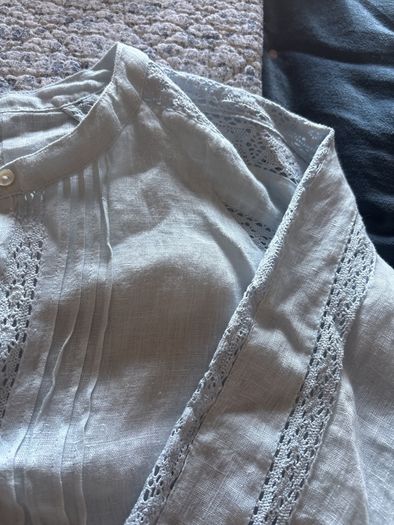 The white company size 18 linen and lace blouse