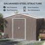 Metal Tool Shed with Sliding Doors and Ventilation Windows, 277 x 195 x 192 cm, Light Gray Image 5