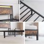 King Size Bed Frame, Black | Charging Station, LED Lights, Wood Headboard with Storage Shelves, Heavy Duty Metal Slats, No Box Spring Needed Image 2