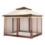 Patio Gazebo, 11 x 11 FT Pop up Gazebo for 8-10 Person, with Mosquito Netting, Metal Frame, and PU Coated 250D Oxford Cloth, Outdoor Canopy Shelter for Patio, Backyard, Lawn, Garden, Deck Image 3