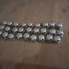 Polished chrome door knobs