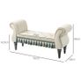 Upholstered bench, seat bench, vintage design, up to 150 kg, 117x40x58 cm, Beige Image 2