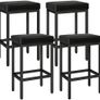 66 cm Bar Stools Set of 4, Black Breakfast Barstools, Kitchen Bar Stool Chairs with Metal Leg for Kitchen Island Counter Breakfast Bars Living Room Party Image 2