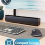 MAJORITY Bowfell | Bluetooth Sound Bar for TV | 50 Watt 2.0 Stereo Speaker Soundbar | Optical, RCA, USB, MP3 & AUX Input | 39cm | Custom EQ Settings & Remote Control (Black) Image 4