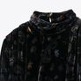 ZARA PRINTED VELVET Short dress with high collar Image 4