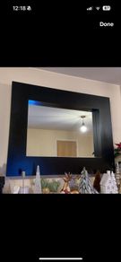 Black framed large mirror 79 x 104 x 7 cm