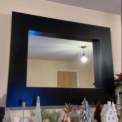Black framed large mirror 79 x 104 x 7 cm