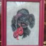 Vintage Poodle Cross Stitch in Frame Image 3