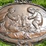 Antique Bronze Medallion Sconces, Bronze Wall Sconce Candlesticks Wall Hanging Lighting (very heavy) Image 4