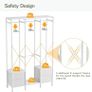 Clothes Rack for Hanging Clothes, Heavy Duty Clothes Rail with Drawers, Open Wardrobes for Bedroom, Free Standing Clothes Rail with Shelves & Hooks, White Image 3