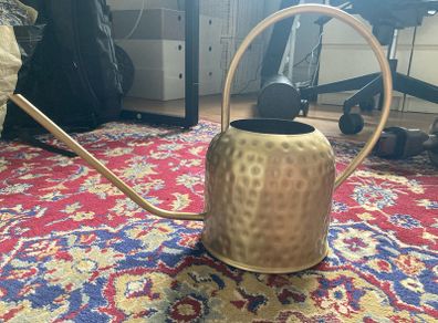 Art deco brass coloured watering can