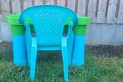 Sand/water table two compartments with lid and chair