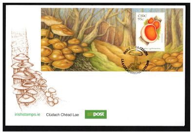 2008 Ireland Fauna and Flora Fungi Commemorative Stamp Miniature Sheet Mint An Post First Day Cover (FDC)